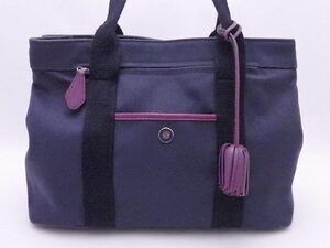 Loewe Anagram tassel handbag purple Navy canvas Blue